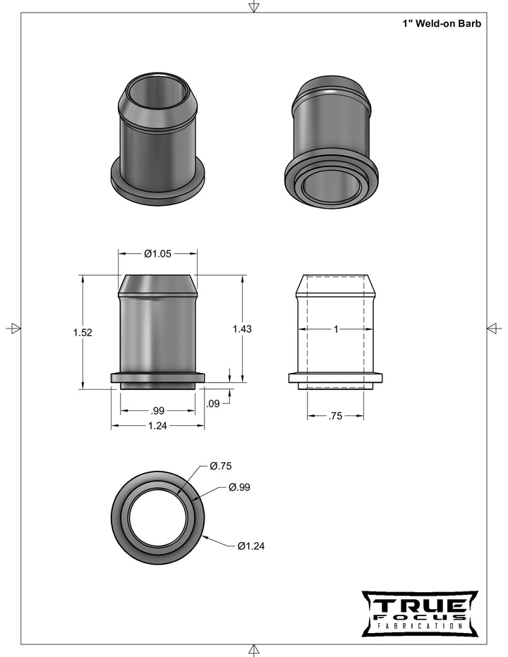 1" Aluminum Weld Fitting