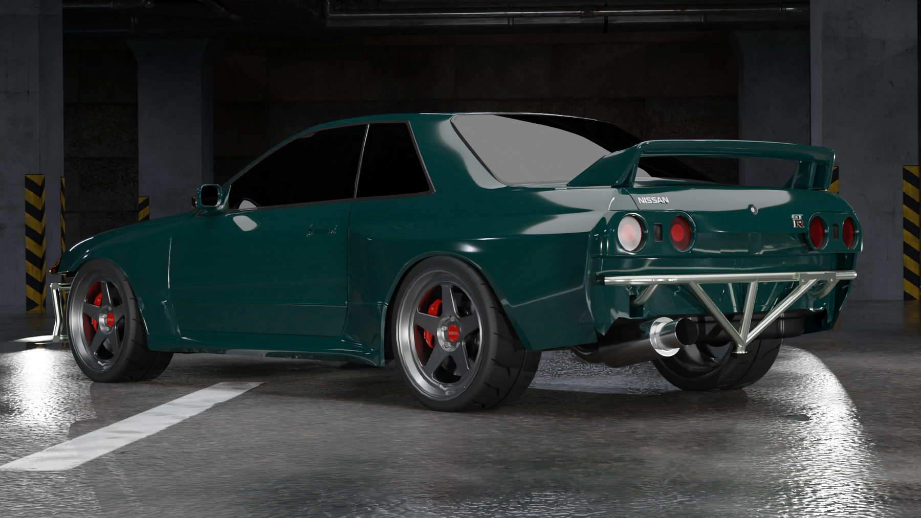 Low Style R32 Project 8 Nissan R32 Skyline Sedan - Rear Standard Bash Bar – True Focus Fabrication