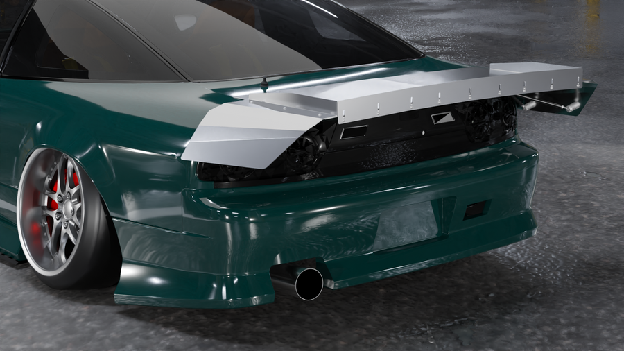 Nissan 240SX S13 - Strutless Aluminum Drag Wing – True Focus Fabrication