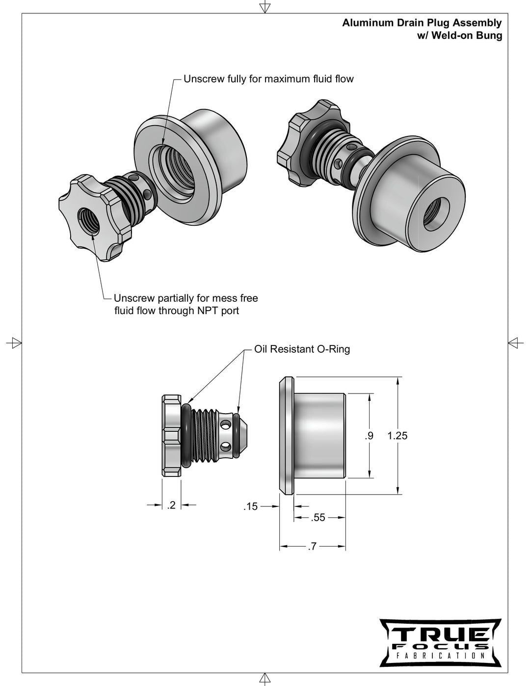 Weld On Aluminum Drain Plug